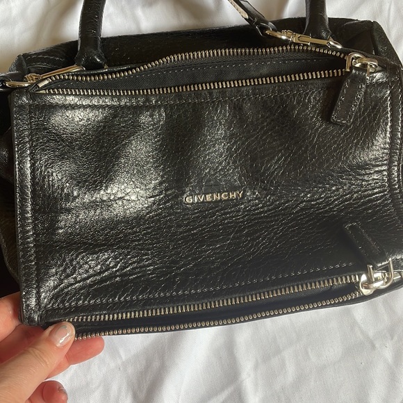 GIVENCHY Black Small Pandora Logo Strap Bag - Picture 6 of 9